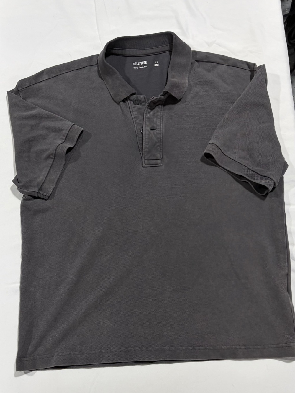 Hollister Men's Washed Charcoal Polo